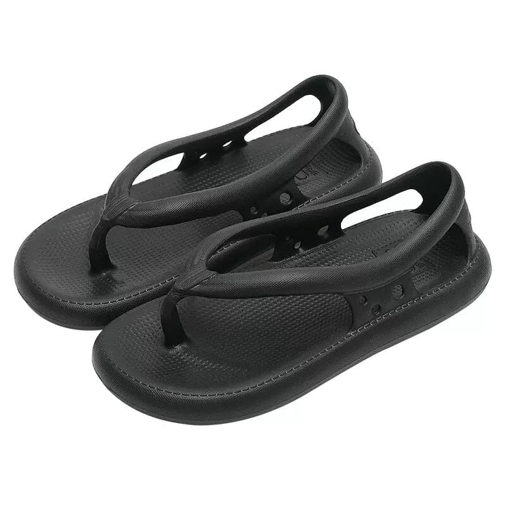 Comfortable, ultra-lightweight, waterproof & foldable summer toe sandals – Eva-Black-3-3.5-The Livary