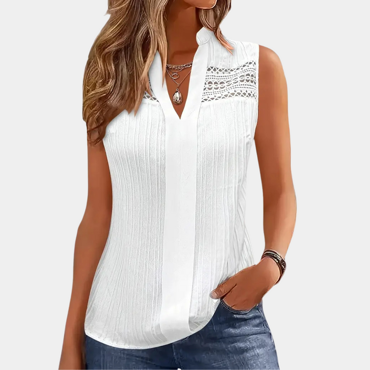 Stylish White Top for Women - Romy-XS-The Livary