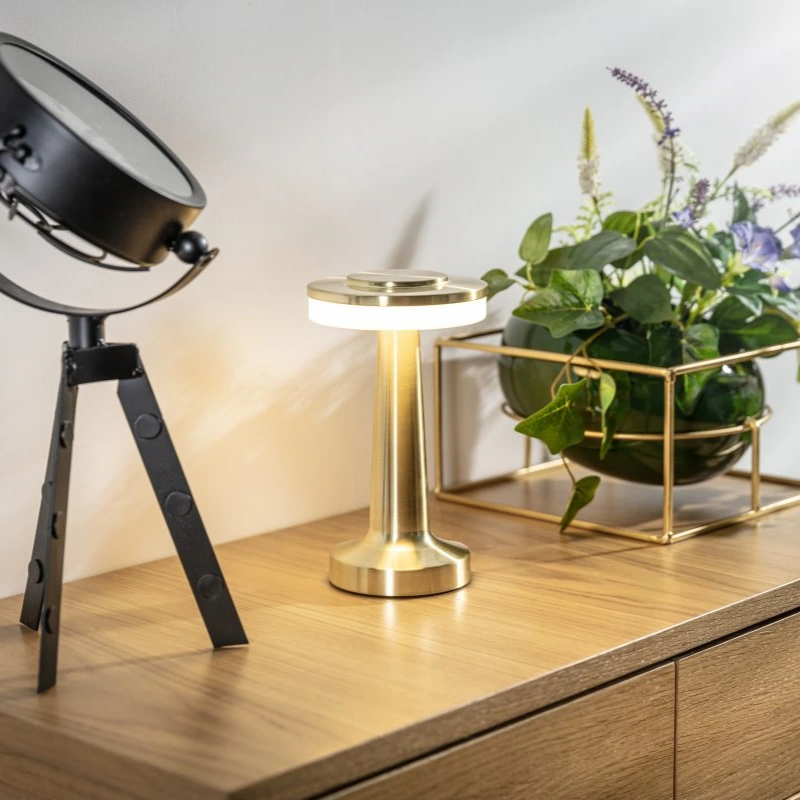 Wireless Retro Table Lamp - LumiBar-Gold-The Livary