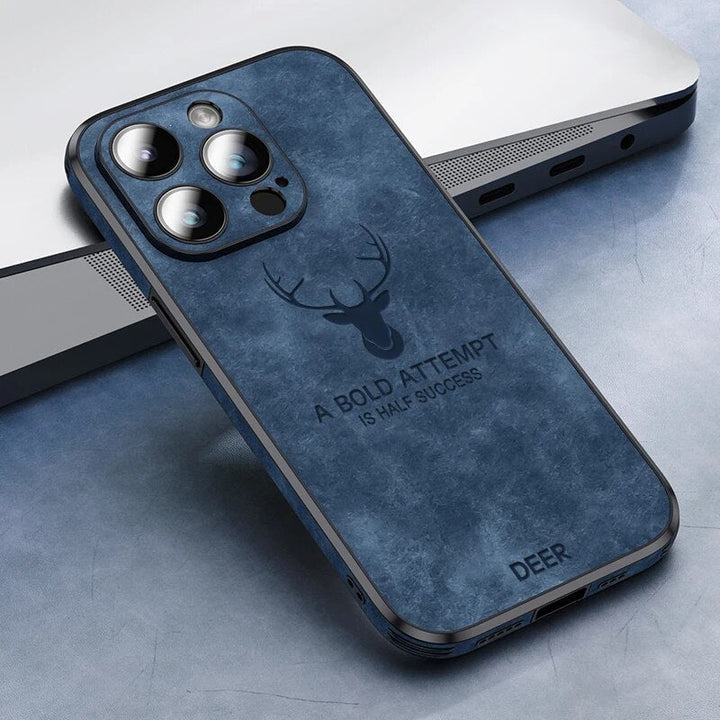 Luxury Deer Leather iPhone Case - Veltro-Brown-iPhone 15 Pro Max-The Livary