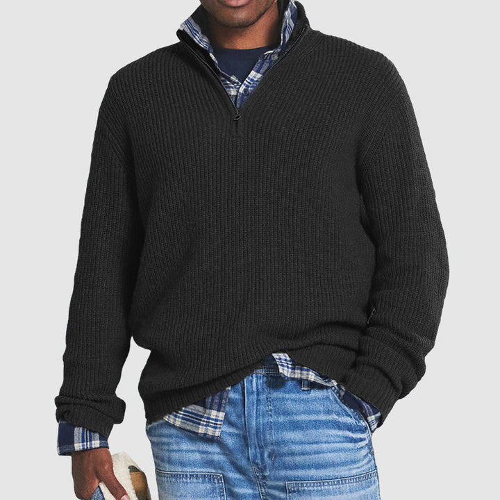 Business-Casual Men's Sweater with Zip - Vincent
