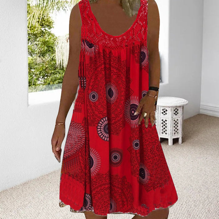 Sleeveless Summer Dress – Miranda | Airy & Comfortable-Red-S-The Livary