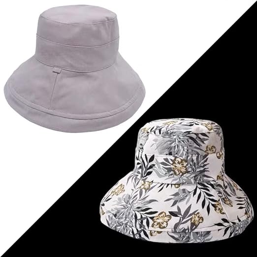 Ladies' sun hat with wide brim - Emilia-Gray-The Livary