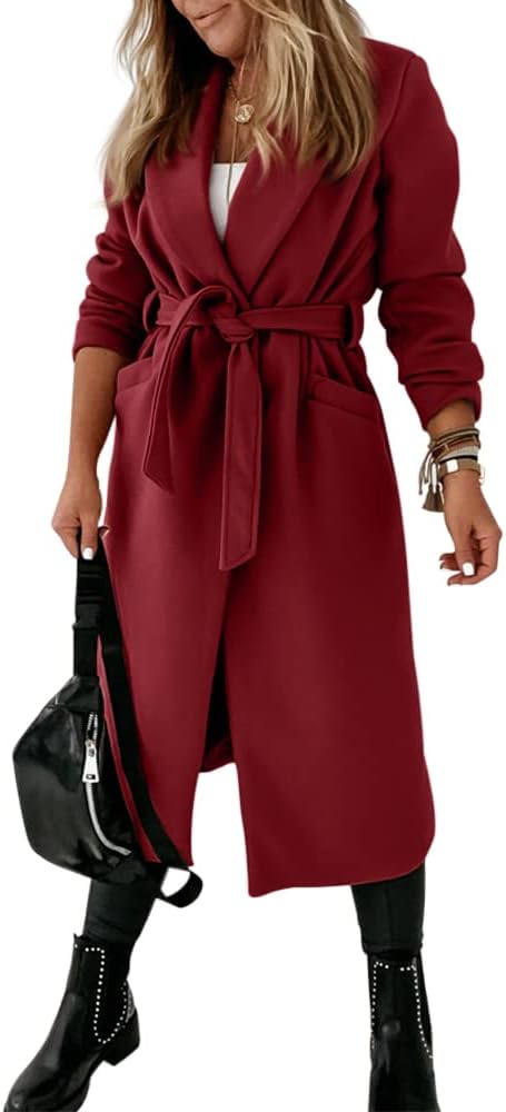 Ladies Classic Coat with Notched Collar and Open Front – Paulina-Olive green-S-The Livary
