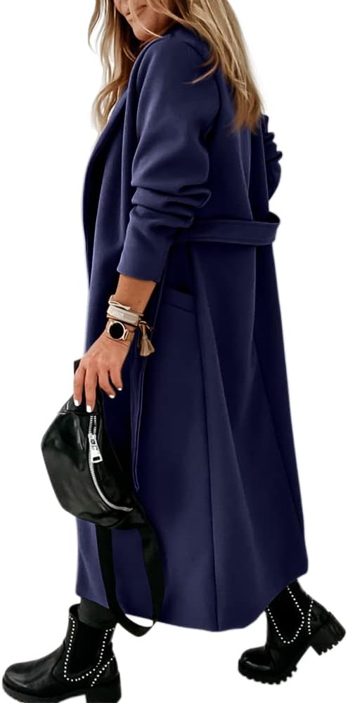 Ladies Classic Coat with Notched Collar and Open Front – Paulina-Olive green-S-The Livary