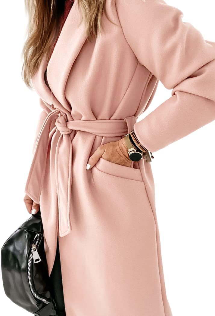 Ladies Classic Coat with Notched Collar and Open Front – Paulina-Olive green-S-The Livary