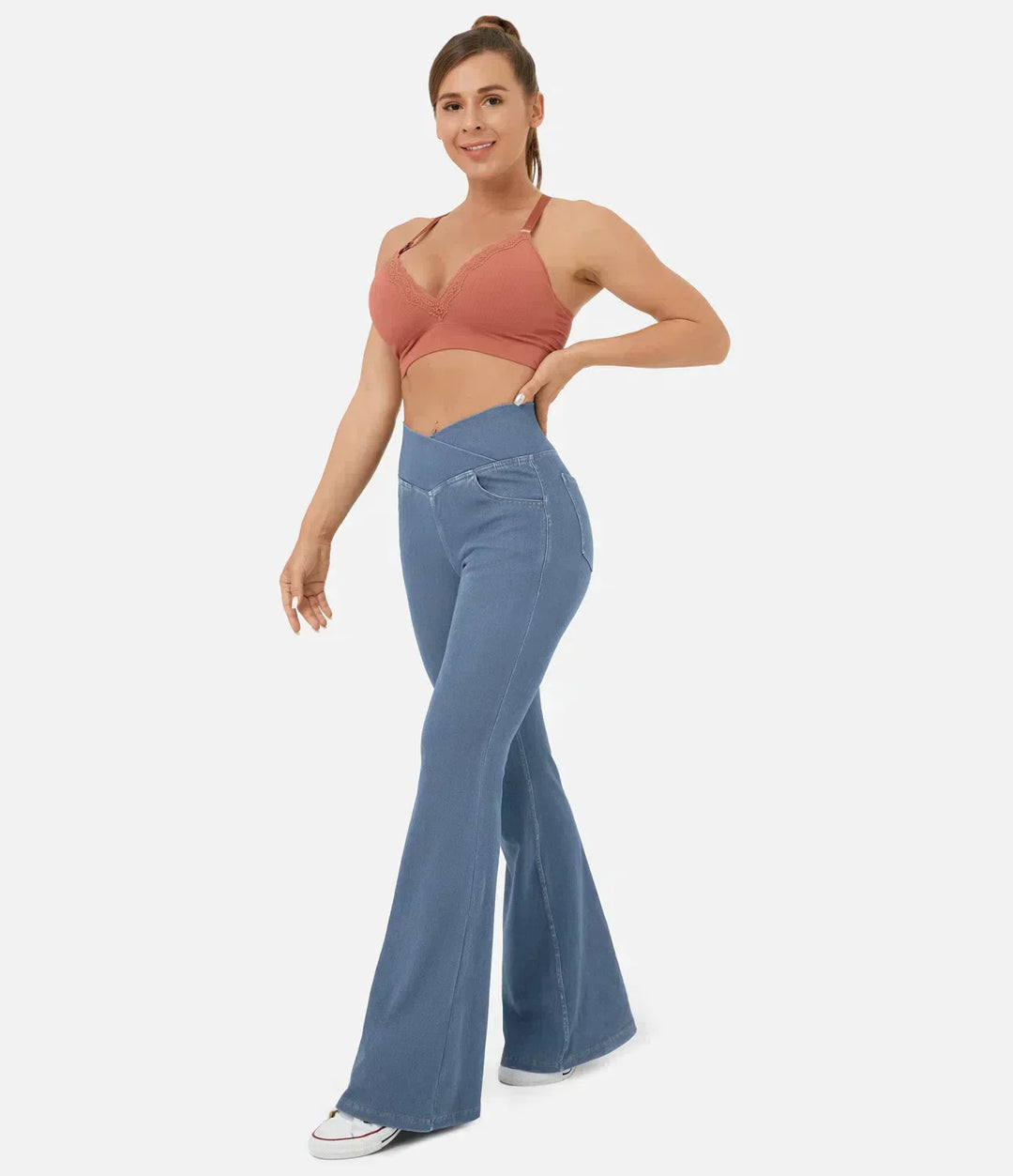 Stylish Bootcut Jeans for Women - Rosa-Light blue-S-The Livary