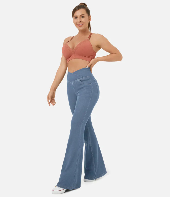 Stylish Bootcut Jeans for Women - Rosa-Light blue-S-The Livary