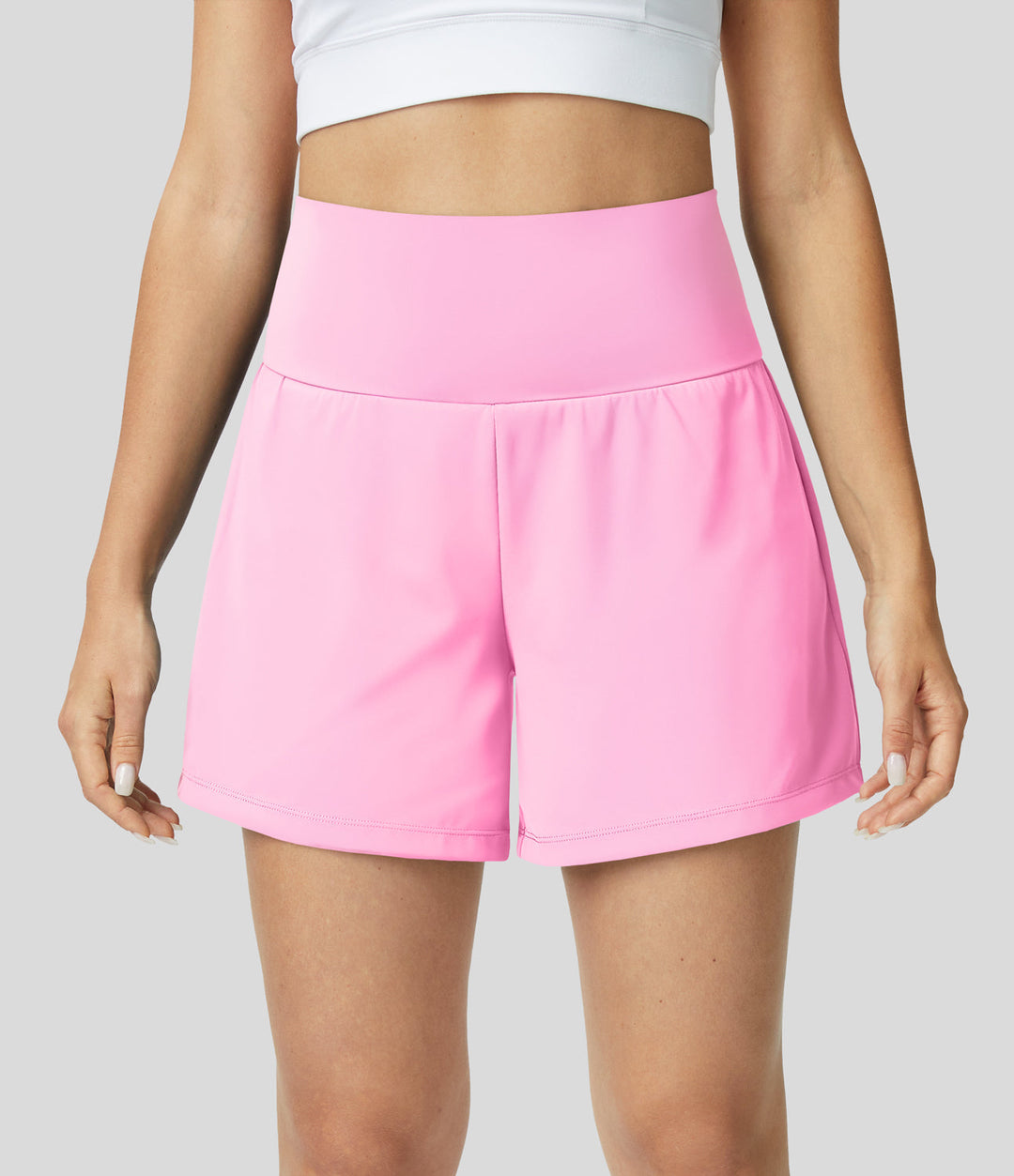 Breathable & Quick-drying High-Waist Fitness Shorts for Women – Mirabella-Pink-S-The Livary