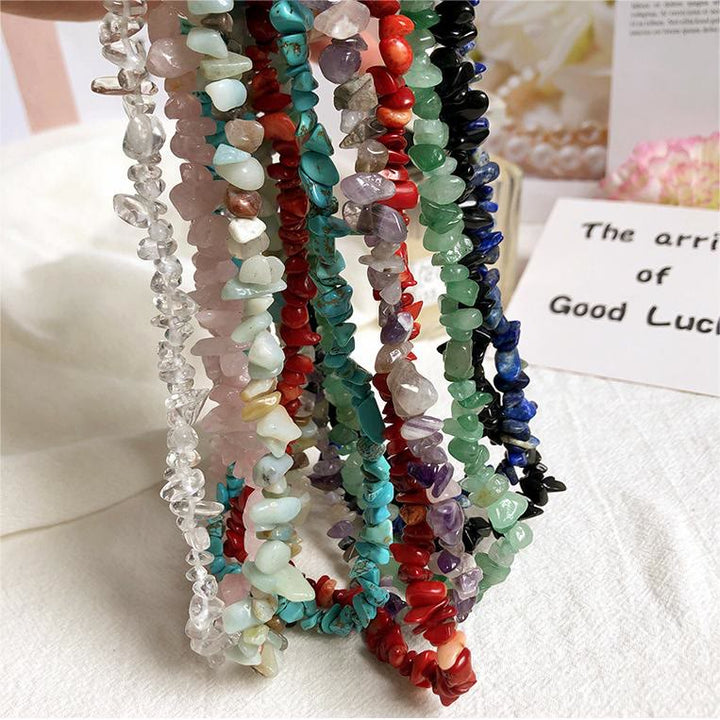 Stylishly Shaped Polished Crystal Necklace - Lina-Green Aventurine-The Livary