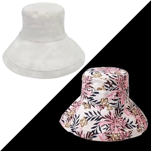 Ladies' sun hat with wide brim - Emilia-White-The Livary