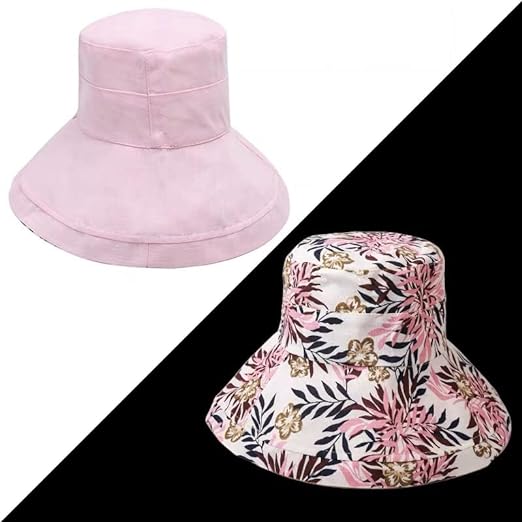 Ladies' sun hat with wide brim - Emilia-Pink-The Livary