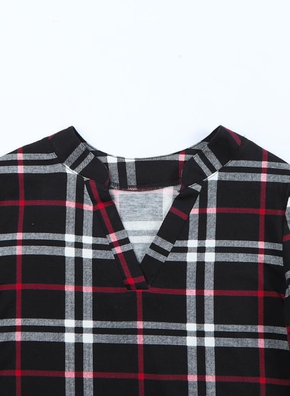 Stylish Casual Checked Ladies' Blouse - Lara-Black-S-The Livary