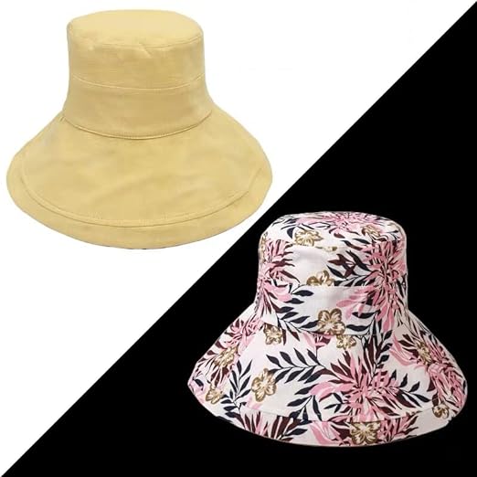 Ladies' sun hat with wide brim - Emilia-Yellow-The Livary