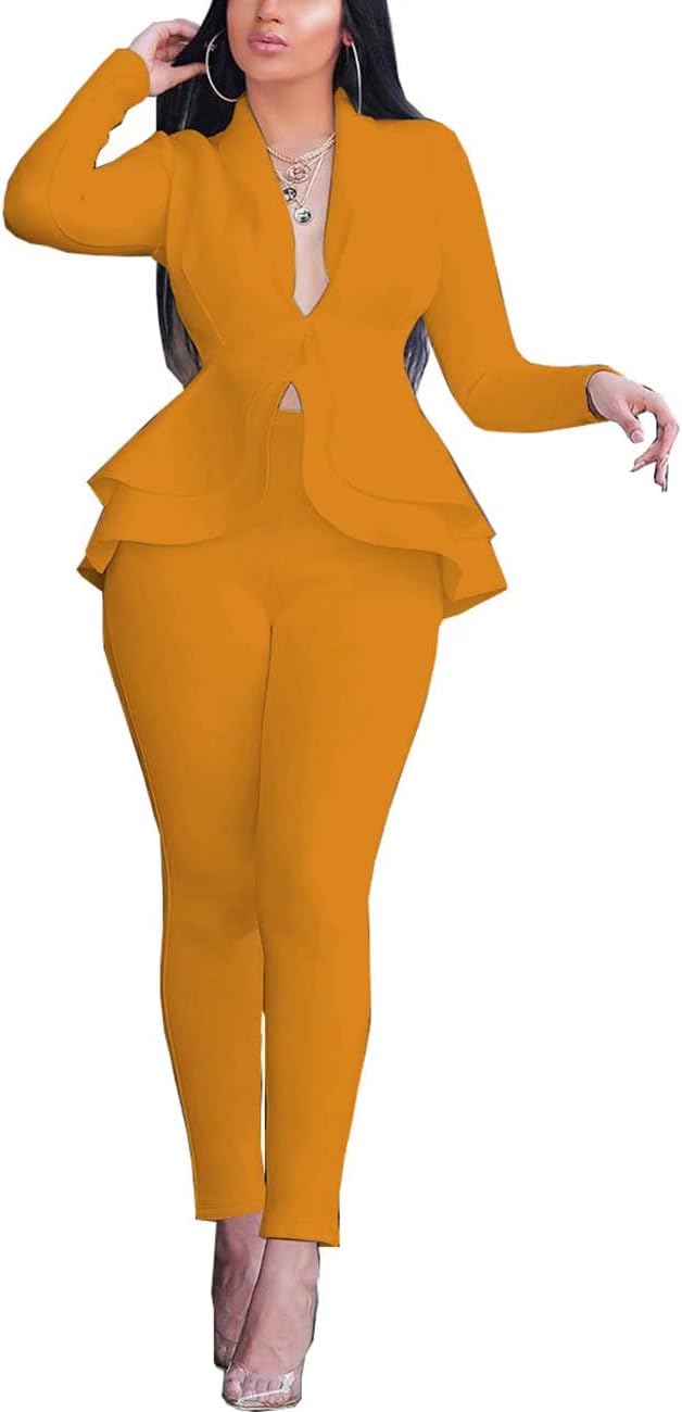 Blazer and Trousers Set - Faylinn-Yellow-S-The Livary