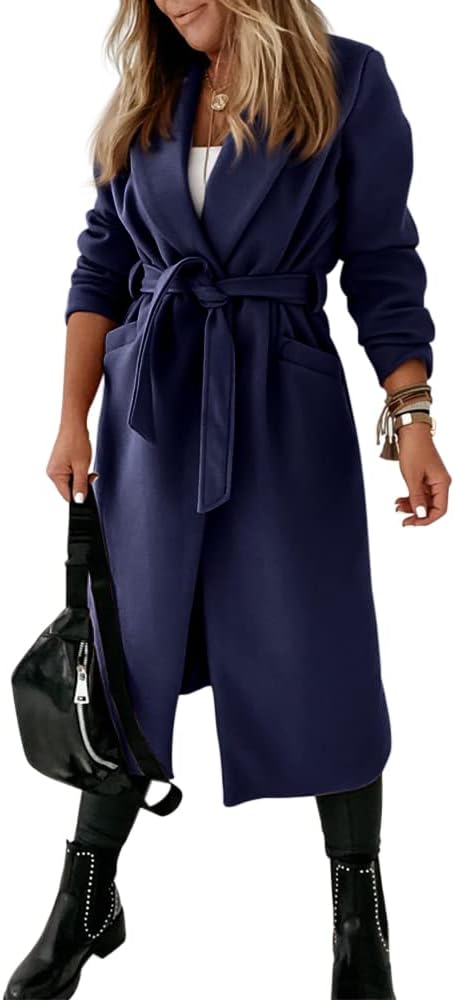 Ladies Classic Coat with Notched Collar and Open Front – Paulina-Olive green-S-The Livary