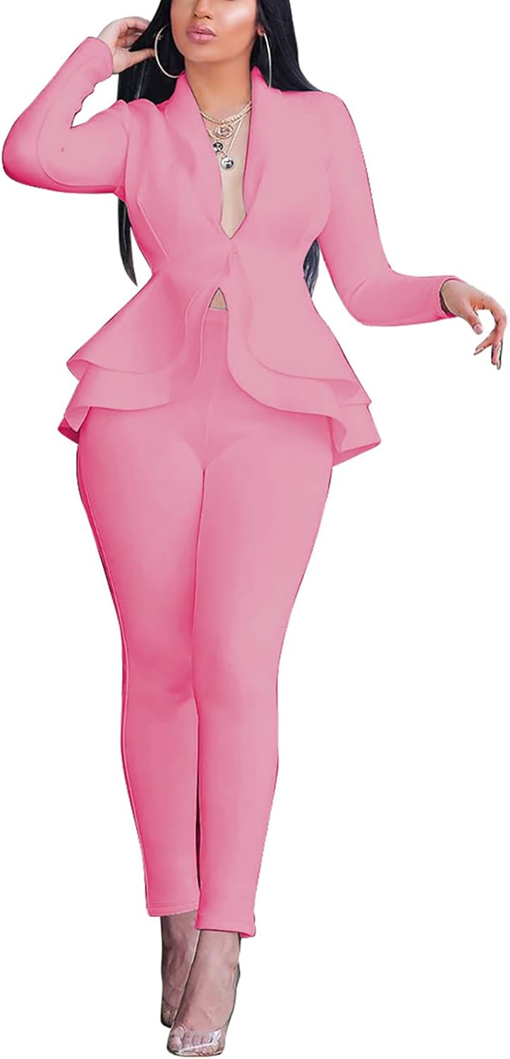 Blazer and Trousers Set - Faylinn-Pink-S-The Livary