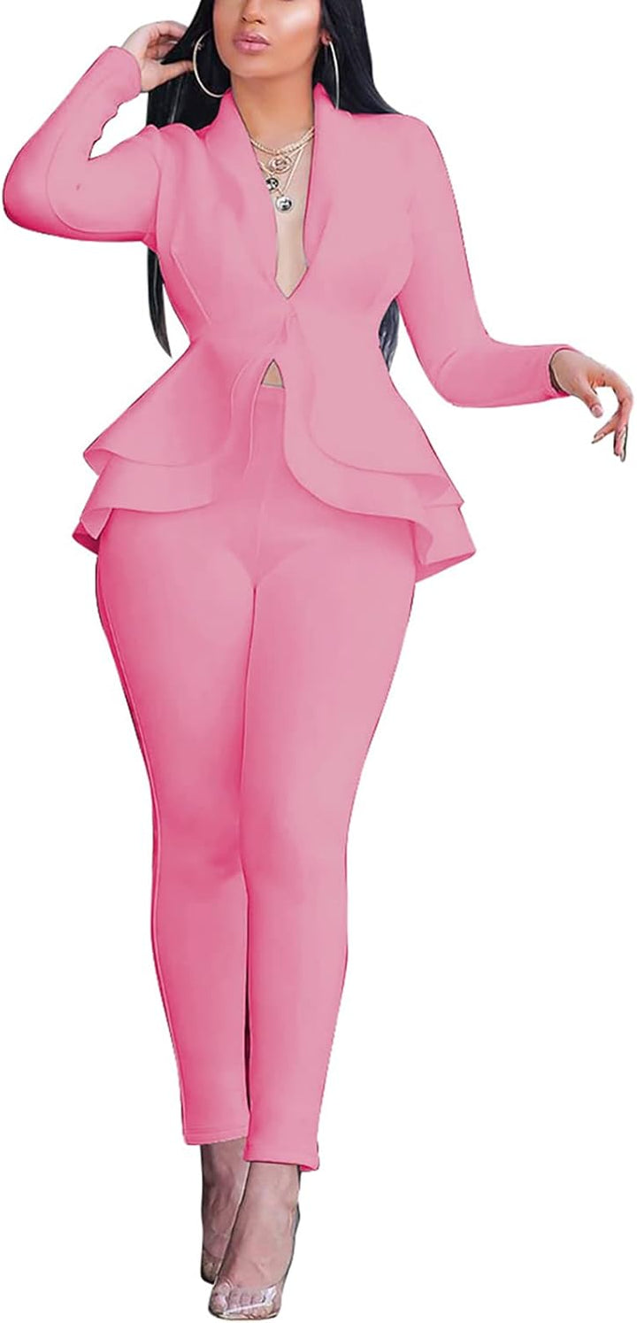 Blazer and Trousers Set - Faylinn-Pink-S-The Livary