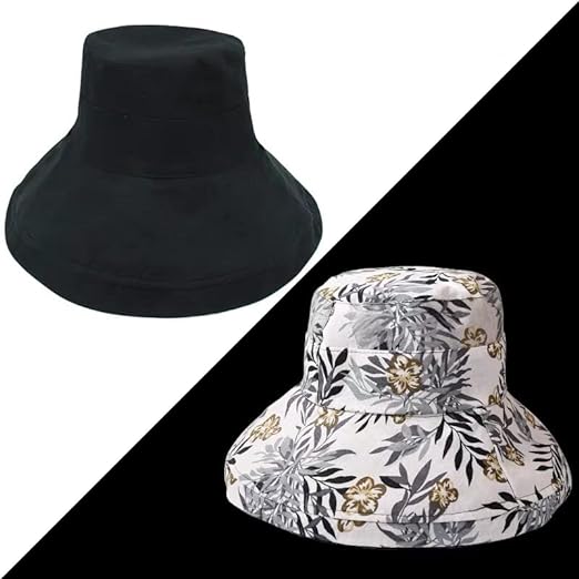 Ladies' sun hat with wide brim - Emilia-Black-The Livary