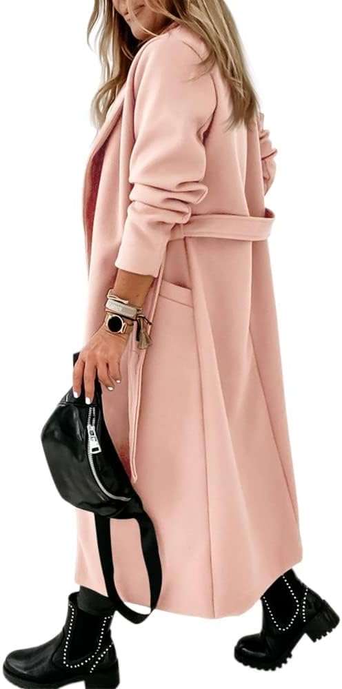 Ladies Classic Coat with Notched Collar and Open Front – Paulina-Olive green-S-The Livary