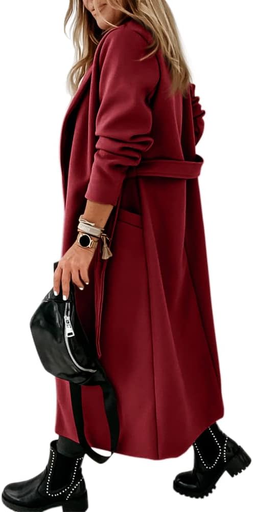 Ladies Classic Coat with Notched Collar and Open Front – Paulina-Olive green-S-The Livary