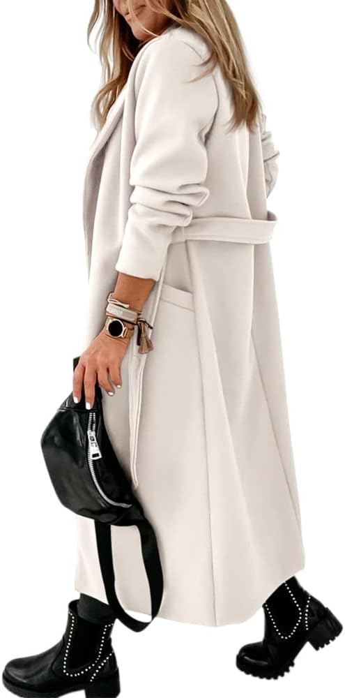 Ladies Classic Coat with Notched Collar and Open Front – Paulina-Olive green-S-The Livary