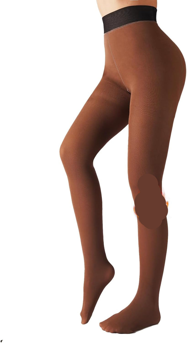 Fleece-lined Tights - Nova-Coffee-XS-The Livary
