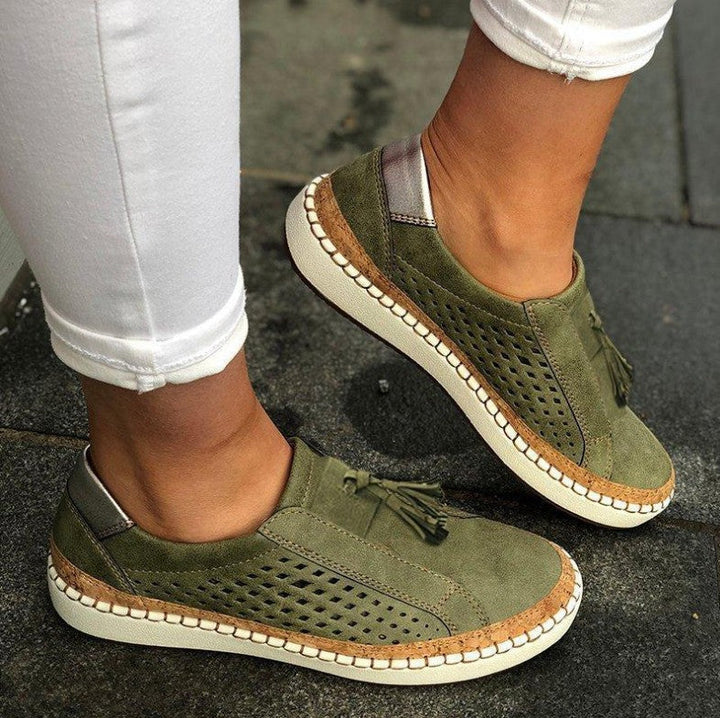 Comfortable Orthopaedic Ladies Summer Shoes - Livia-Green-4.5-The Livary