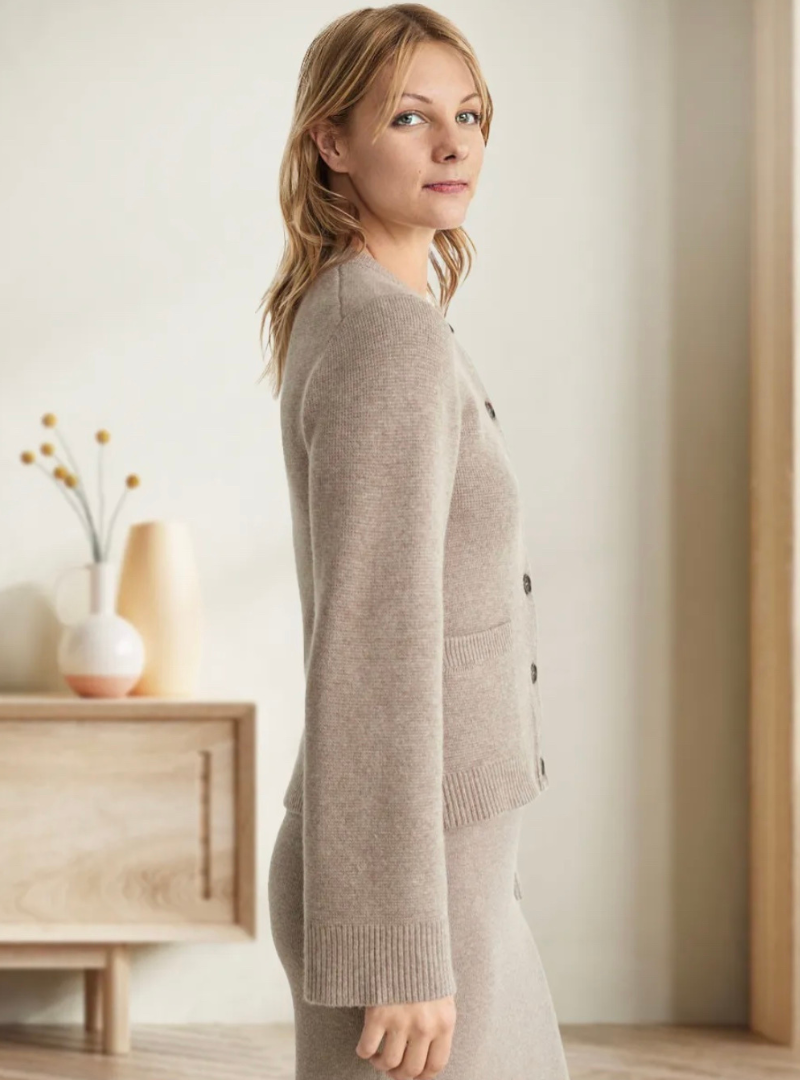 Casual Soft Ladies' Cardigan with Buttons - Noa-Ivory-XS-The Livary