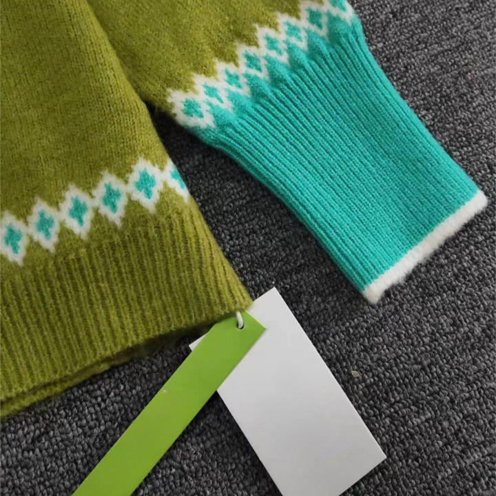 Comfortable Green Women's Sweater - Elin-S-The Livary