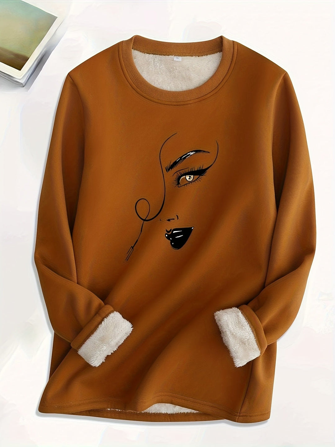 Comfortable Oversized Women's Sweatshirt - Elina-Brown-S-The Livary