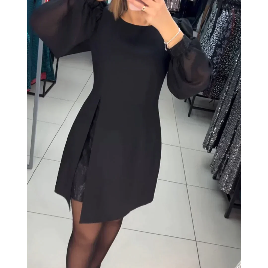 Classic Dress with Long Sleeves - Isabelle-S-The Livary