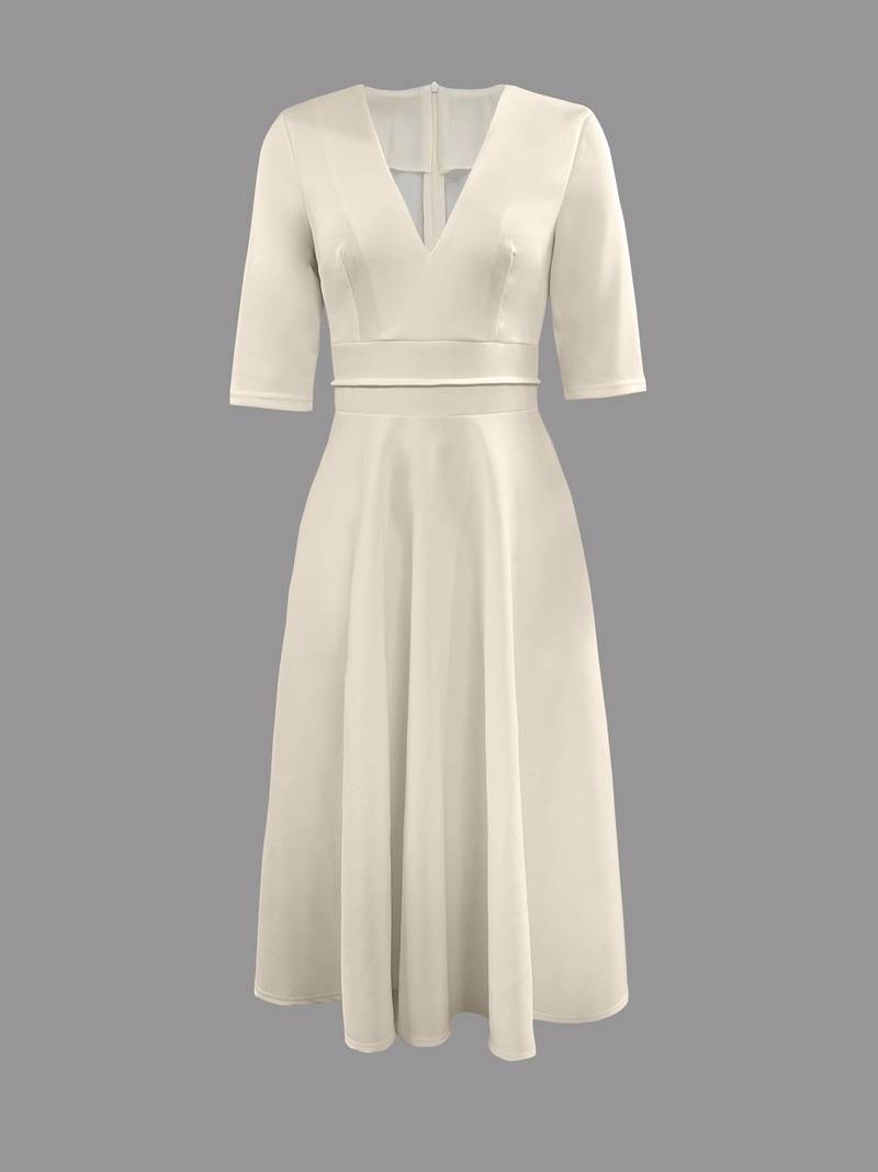 Retro White A-Line Swing Dress – Vivienne-S-The Livary