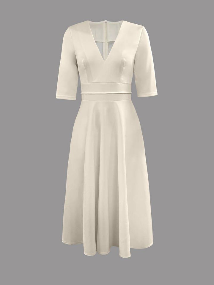 Retro White A-Line Swing Dress – Vivienne-S-The Livary