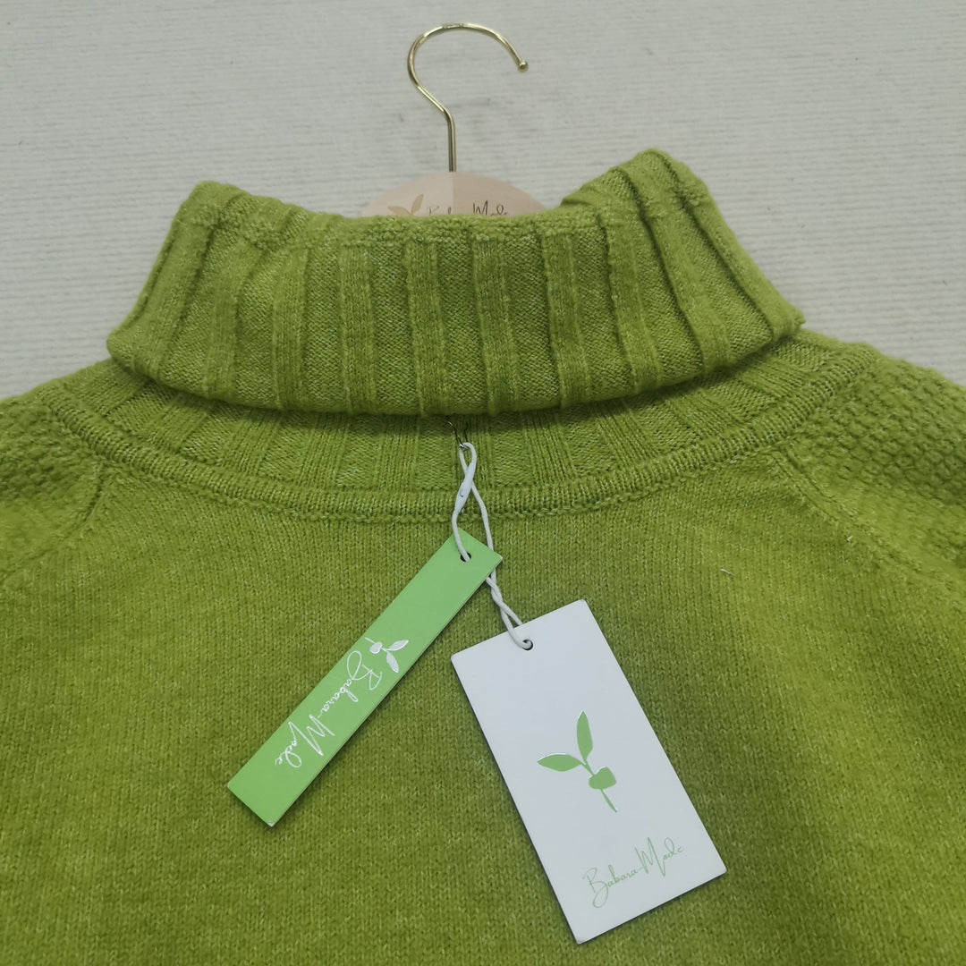 Bright Green, Oversized Knitted Turtleneck - HerbstGlanz-S (36/38)-The Livary
