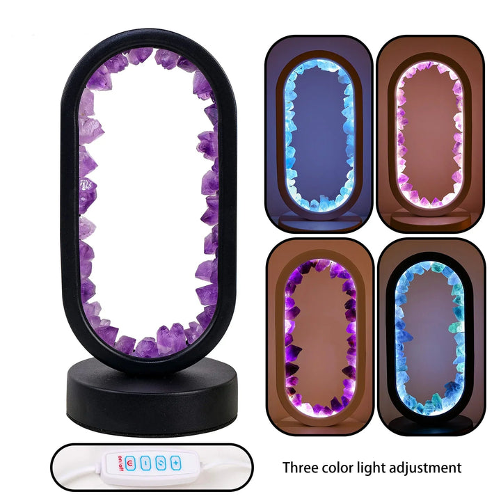 Handmade Amethyst Lamp - Serenith-Amethyst Raw Black-The Livary