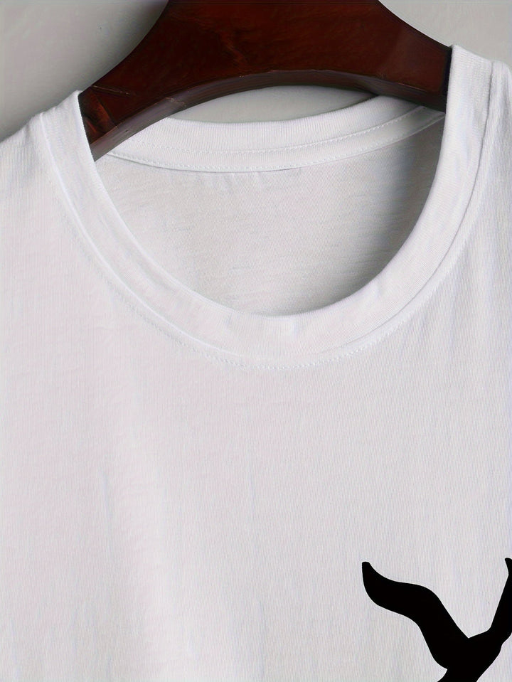 Sleeveless shirt with bird print cotton summer look - Noah (1+1 FREE)-White-M(48)-The Livary