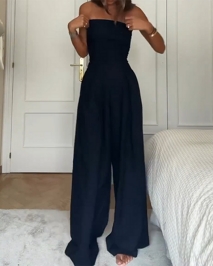 Strapless & Stylish Women's Jumpsuit for Every Occasion – Elina-Brown-XS-The Livary