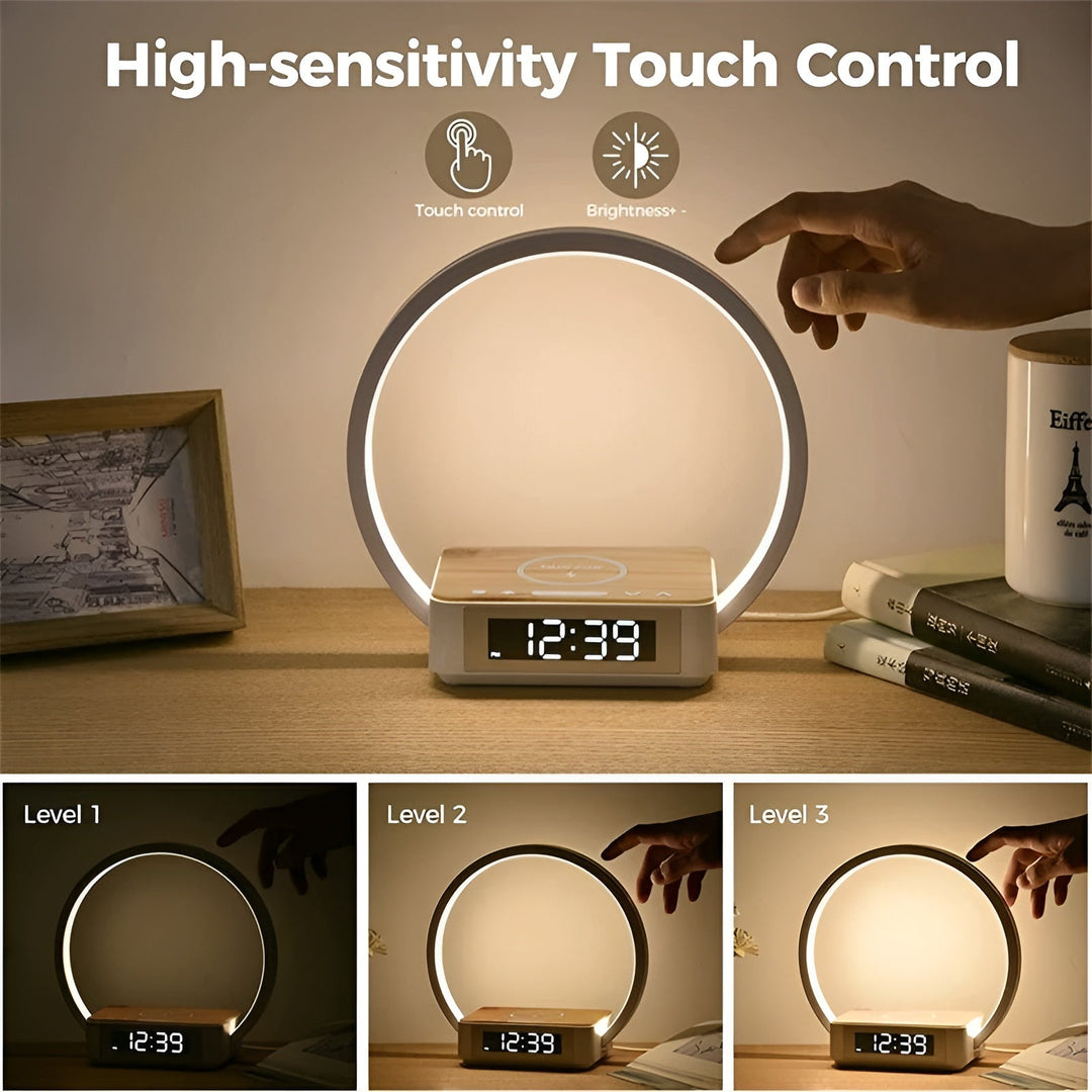 Design Night Light with Charger and Gentle Wake Function - LumoRise-The Livary