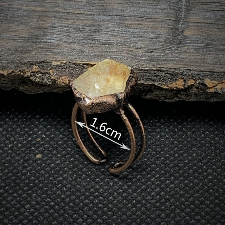 Natural Raw Birthstone Ring - Selina-January & Pomegranate-The Livary