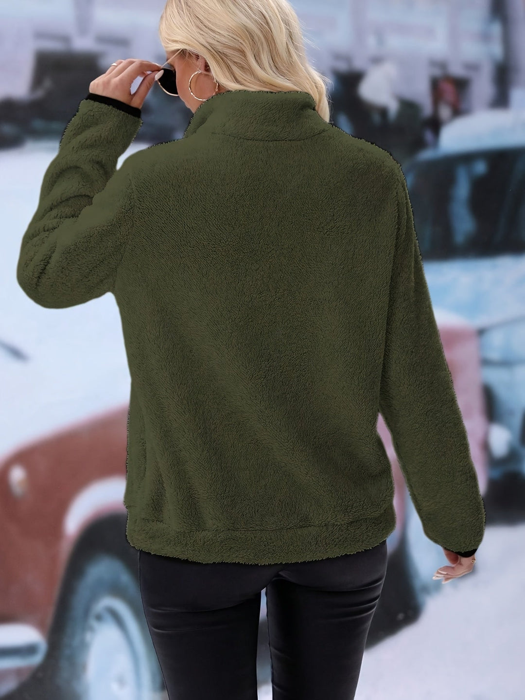 Colourful Sweatshirt with Half Zip - Vera-White-S-The Livary
