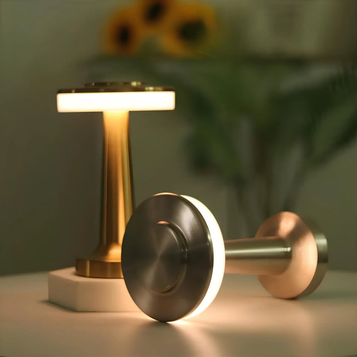 Wireless Retro Table Lamp - LumiBar-Gold-The Livary