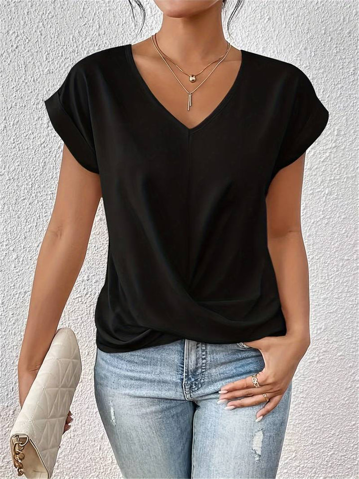 Short-Sleeved Women's T-Shirt – Romy-S-Black-The Livary
