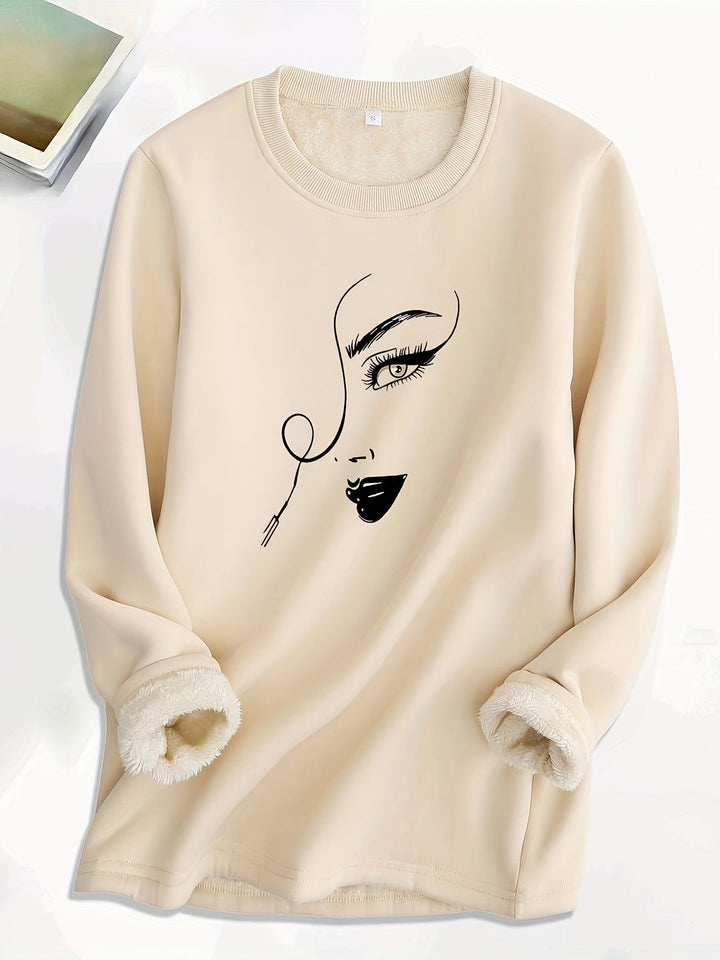 Comfortable Oversized Women's Sweatshirt - Elina-White-S-The Livary