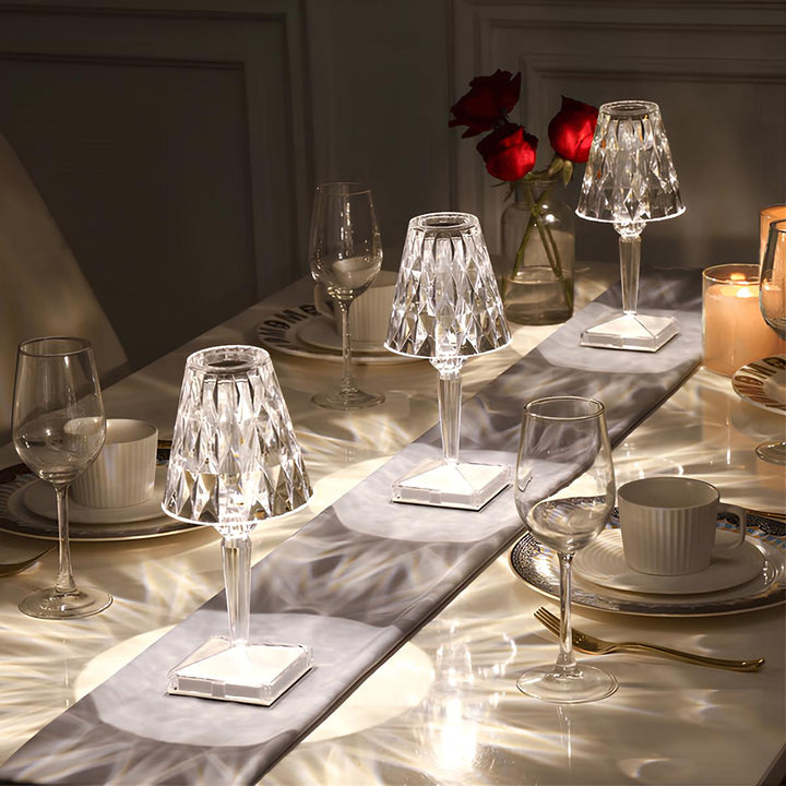 Crystal Table Lamp with Touch Control - LumeCrystal-Transparent-The Livary