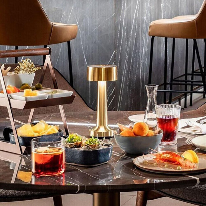 Modern Dimmerable Table Lamp - Victor-Gold-Cylinder-The Livary