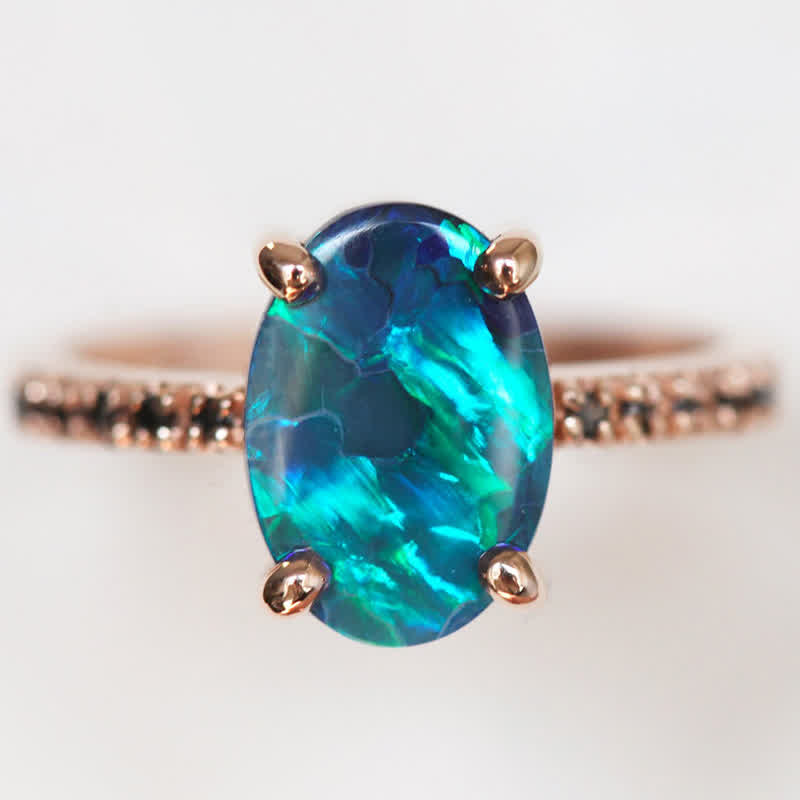 Sapphire and Opal 3-piece Ring Set - Isabella-2.01 in-The Livary