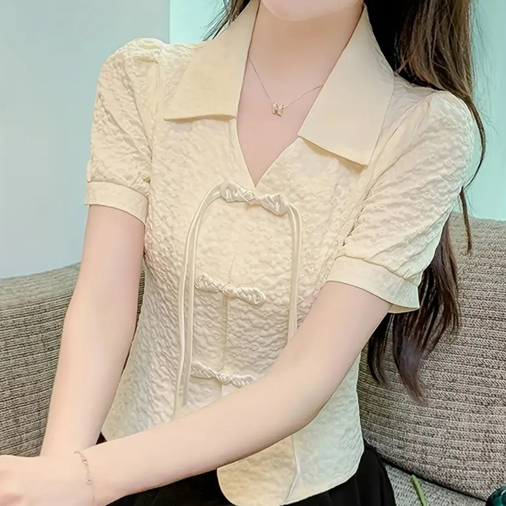 Classic Beige Summer T-shirt for Women - Lina-XS-The Livary
