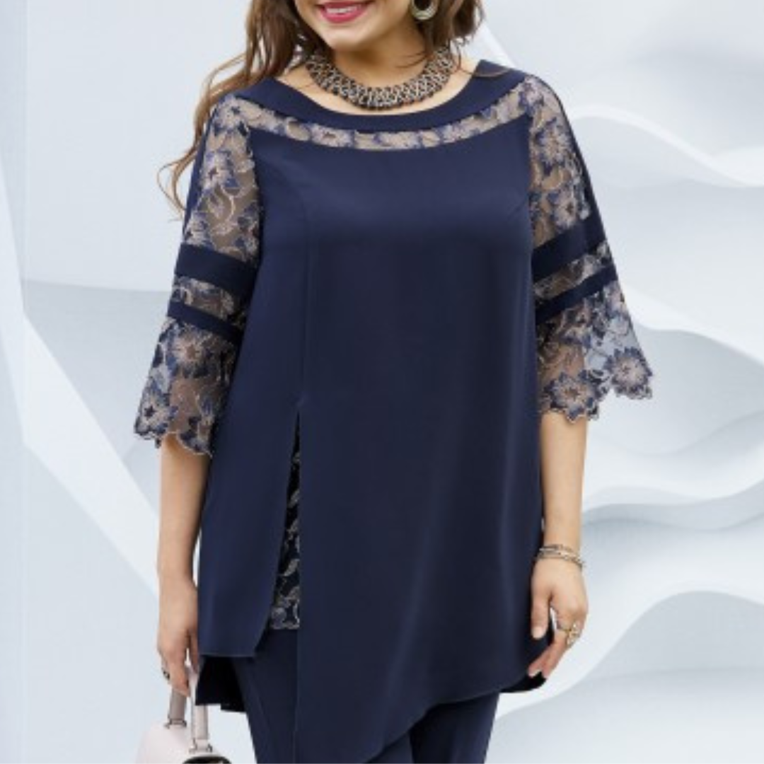 Two-piece ladies' set in dark blue – Isaline-XS-The Livary