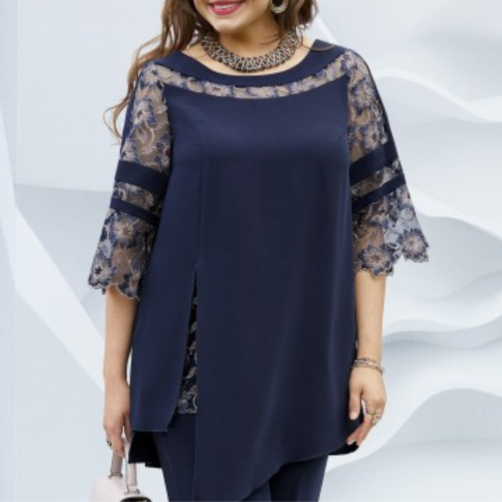 Two-piece ladies' set in dark blue – Isaline-XS-The Livary
